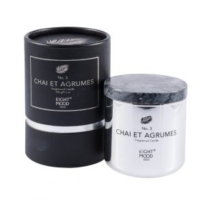 Aromatinė žvakė Antibes Chai Et Agrumes Silver/Black